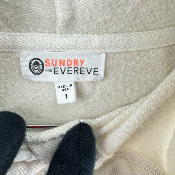 SUNDRY for Evereve Women Ivory Pullover Hoodie Sweatshirt Sz S - Picture 5 of 6